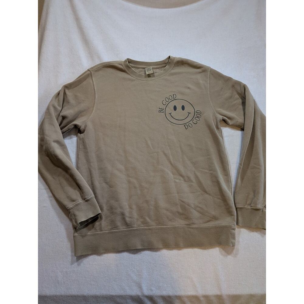 independent trading company be good do good beige crew neck sweater size L